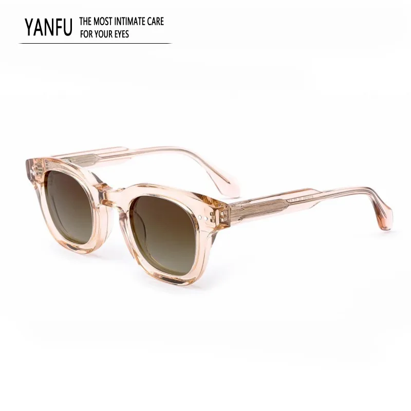 

Retro Rice Nail Trendy Square Sunglasses Woman Thick Transparent Acetate Women Driving Glasses Man Outdoor UV400 Eyeglasses Men