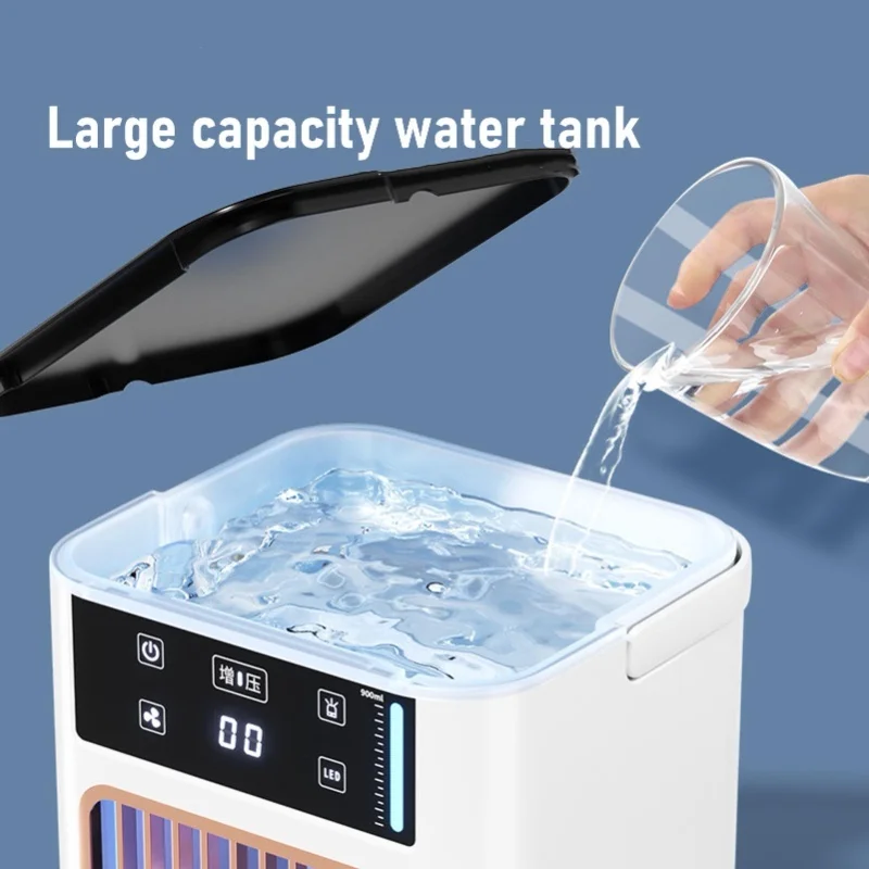 3 Speeds Air Cooling Fan Multifunctional Portable Air Conditioner Humidifier With 900ML Water Tank