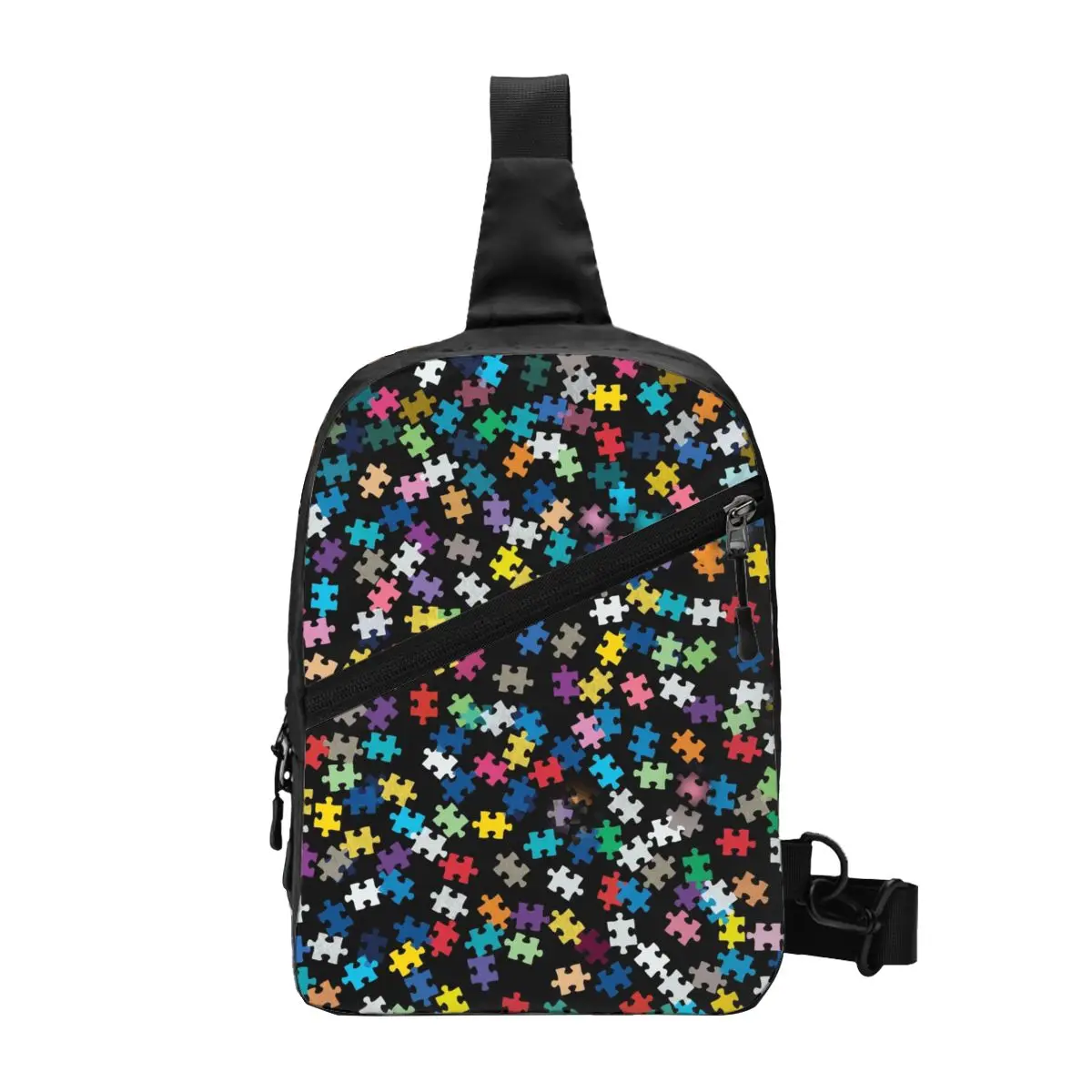 

Custom Cool Autism Awareness Puzzle Pattern Sling Bags for Cycling Camping Men's Chest Crossbody Backpack Shoulder Daypack