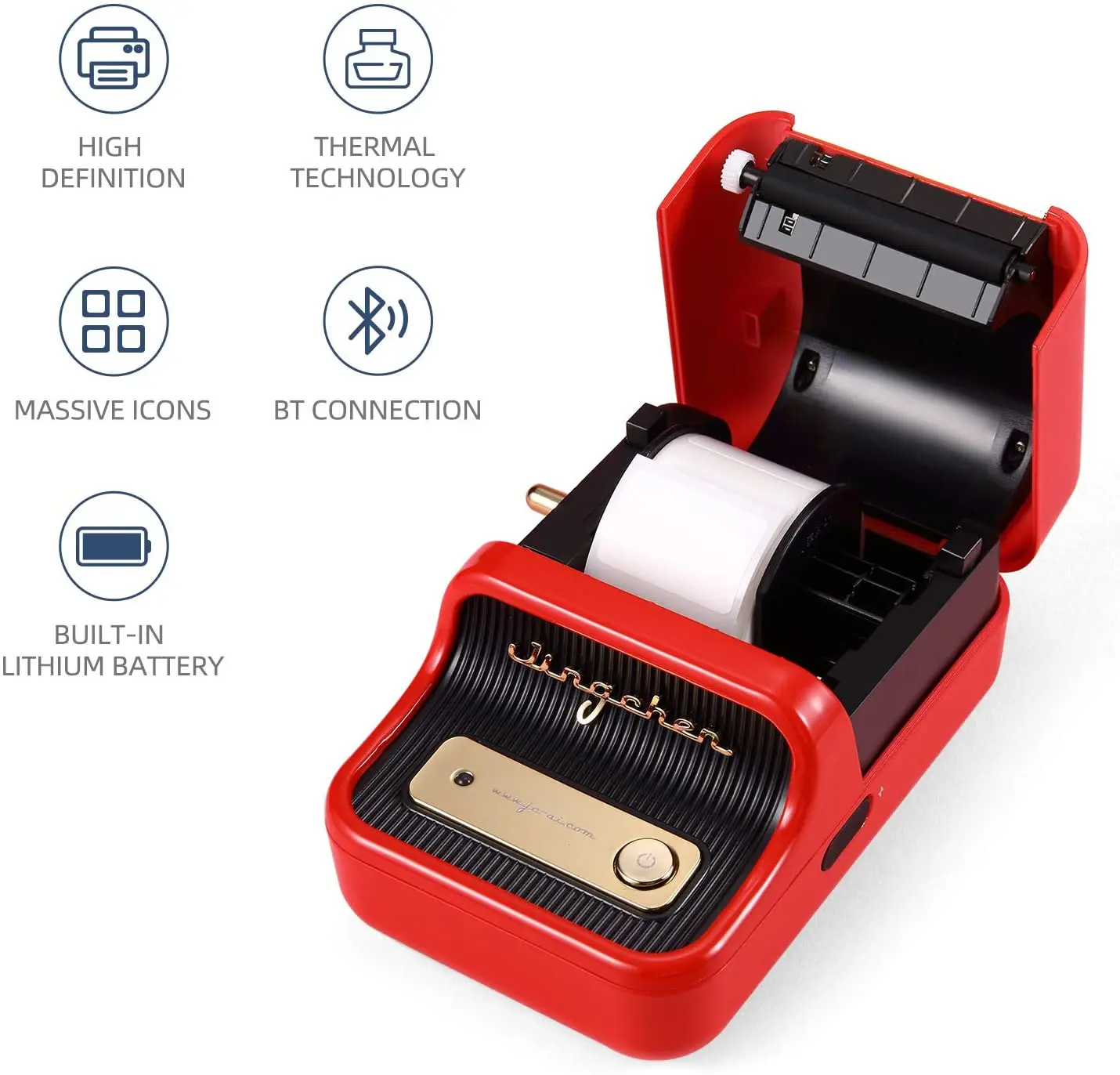 Niimbot-Imprimante d'étiquettes B21, Portable, Déterminer, Imprimante thermique, Mini code-barres, Code QR, Autocollant, Papier, Rouleaux de documents, Câble de fabricant