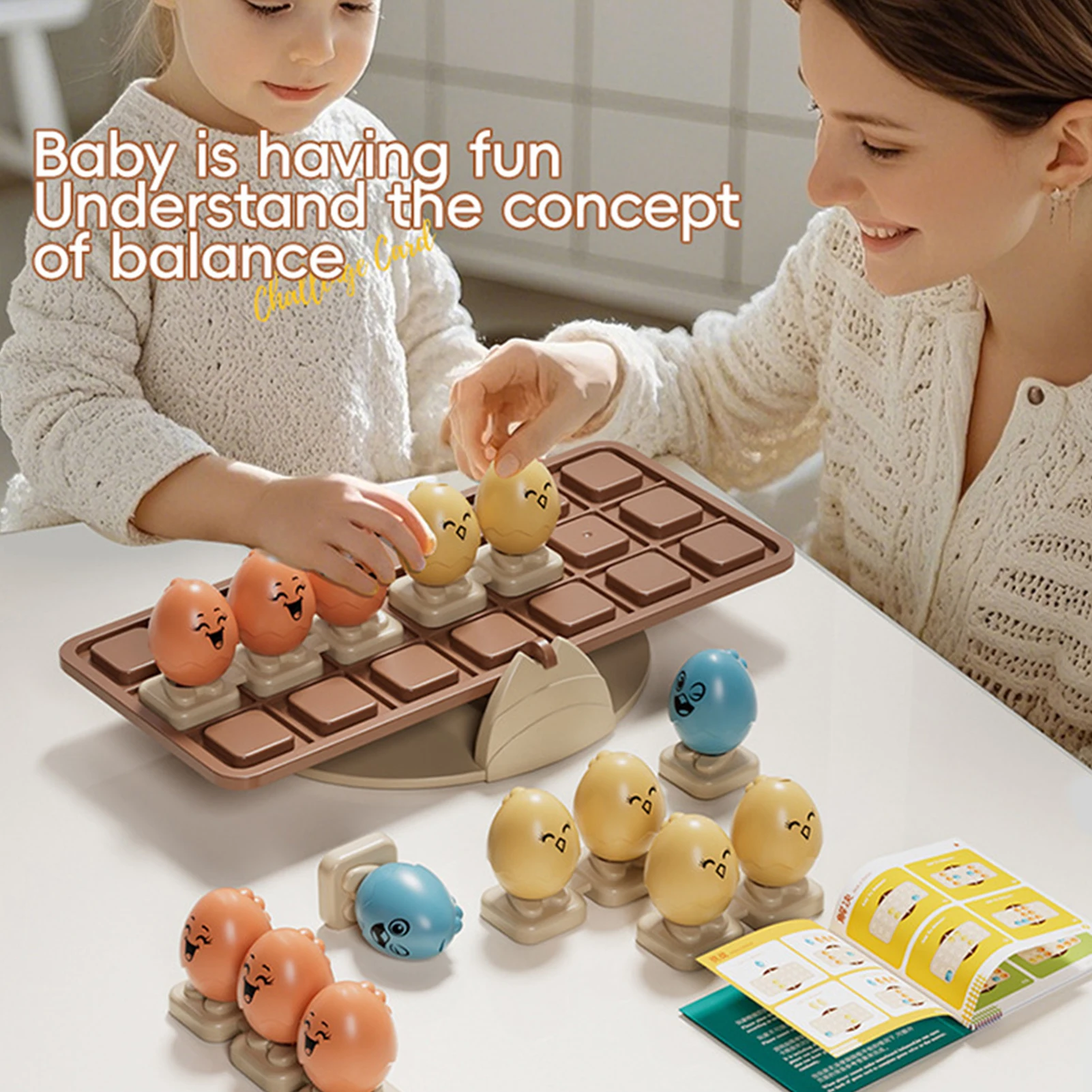 

Balance Egg SeeSaw Desktop Toy Adjustable Balance Physics Challenge for Kids Adults Office Home Brain Teaser Educational Gift