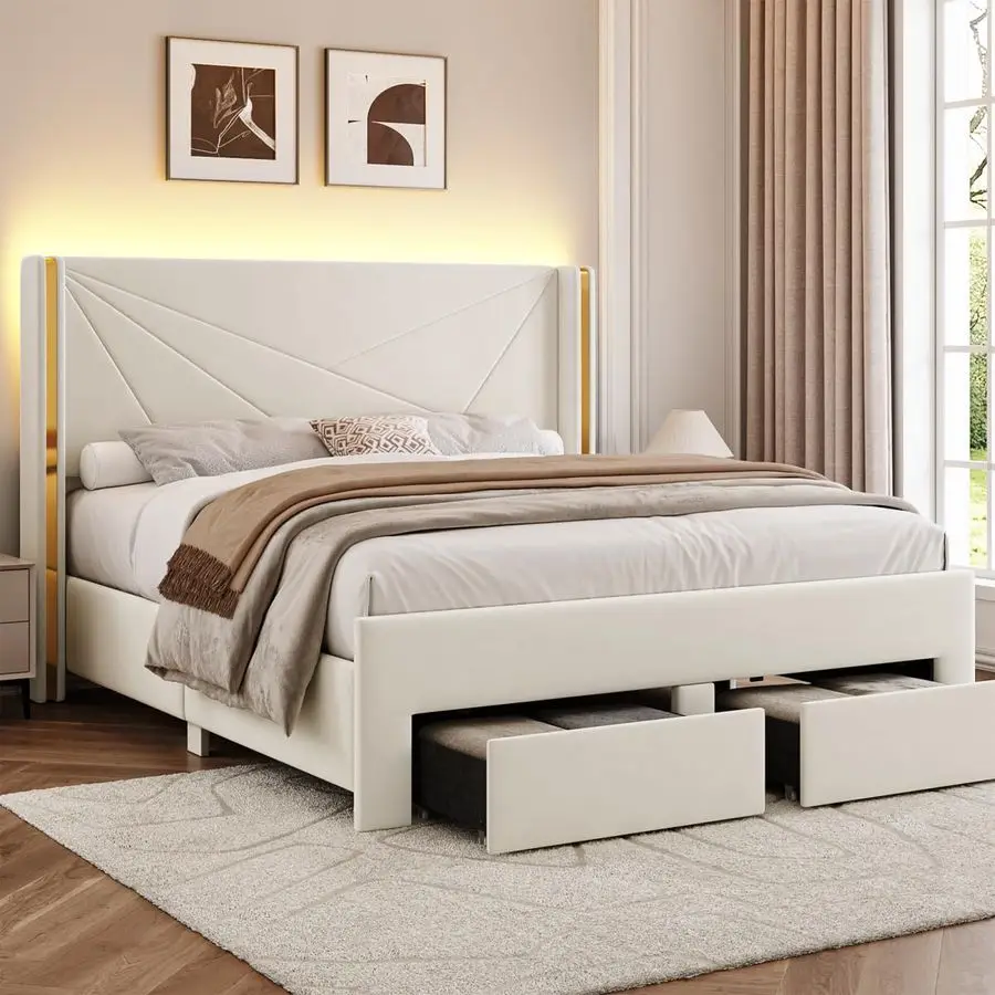 Bed Frame With Stor…