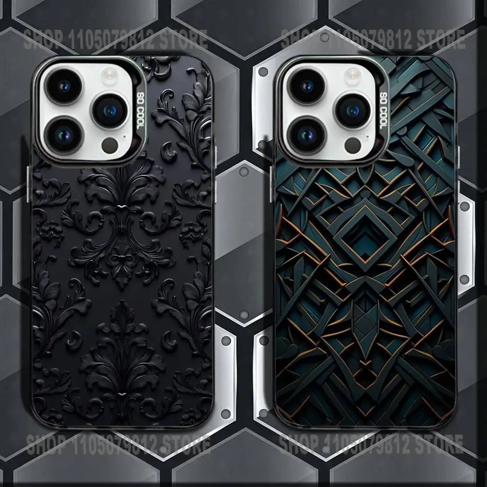 

Luxury Black Phone Case For iPhone 16,15,14,13,12,11,Mini,Pro,E,MAX Black Candy Matte Shockproof Cover