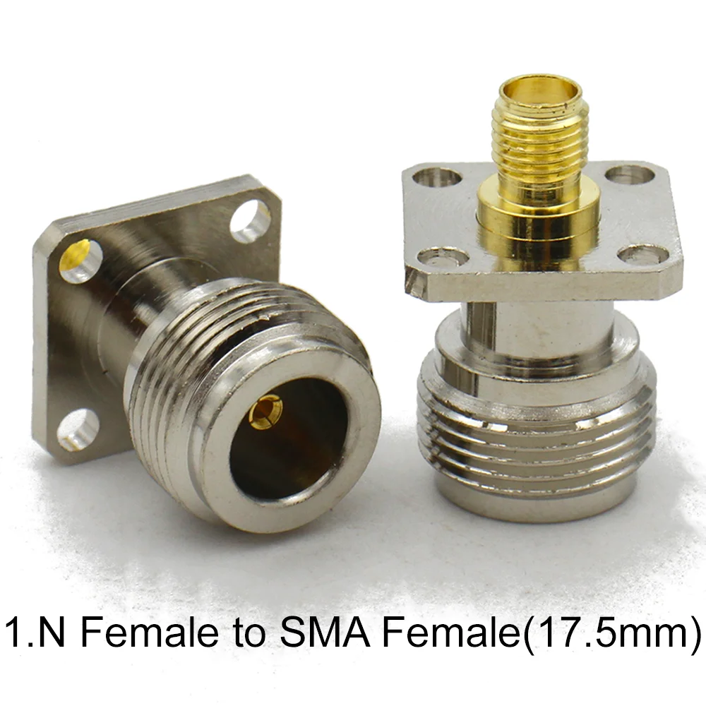 Connector N Type Male Female To SMA 4Holes Flange L16 N To SMA Male Female 4Hole Flange Chassis Panel Mount Socket New Brass