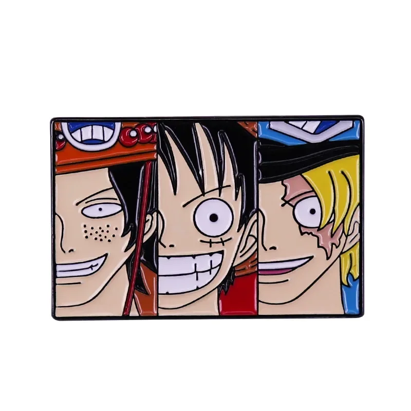 Anime tek parça yaka Pin maymun D Luffy Kawaii emaye pimleri kadın erkek broş rozet aksesuarları çocuklar için oyuncaklar takı dekorasyon