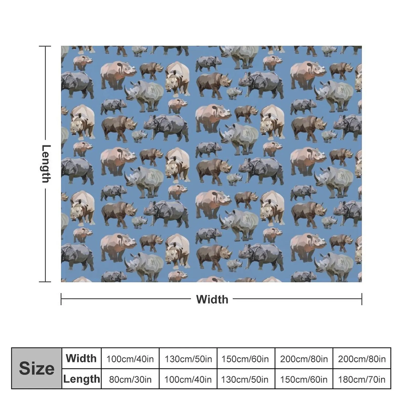 Rhino Species Throw Blanket Blankets For Bed Decorative Sofas Blankets