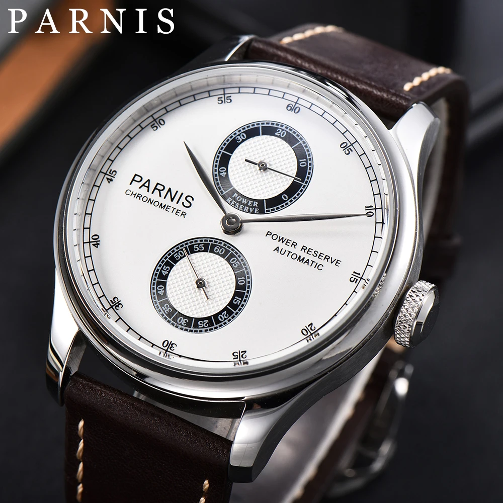 

Parnis 42.5mm Power Reserve Automatic Movement Men Wristwatch