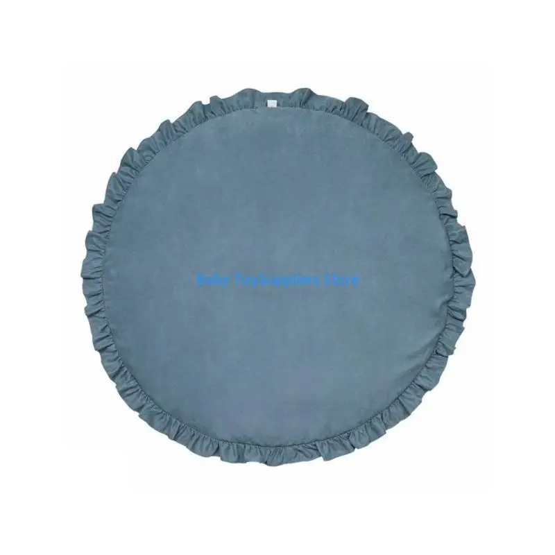 

R1WF Kids Room Floor Rug Baby for Play Mat Crawling Mat Lace Color Round Game Pad Playmat Children Nursery Photography