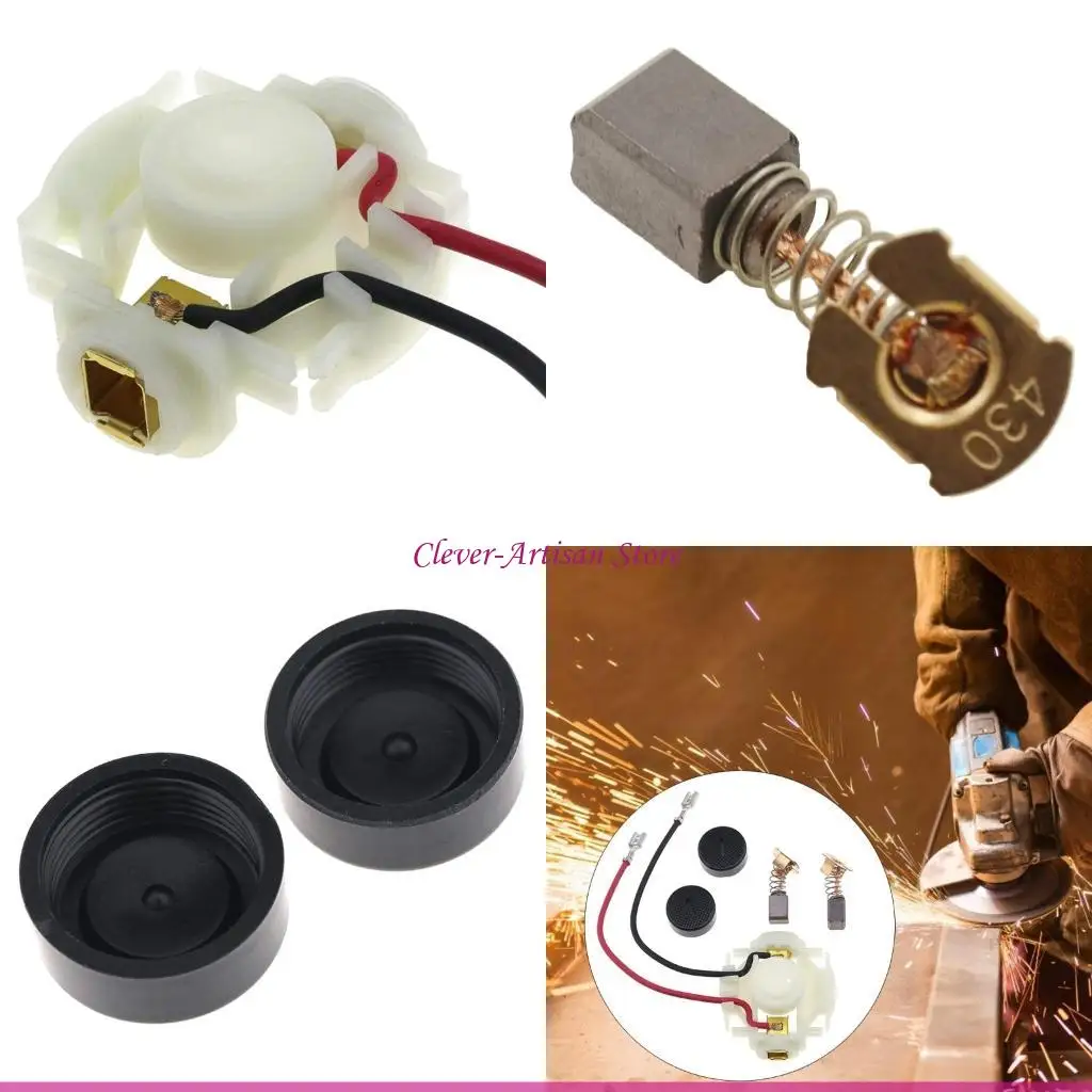 

E06B Carbon Brush Holder Brush Card Assembly Replacement for Kita CB-430/BGA450/BGA452/DGA452/GA400BGA402/GA400D