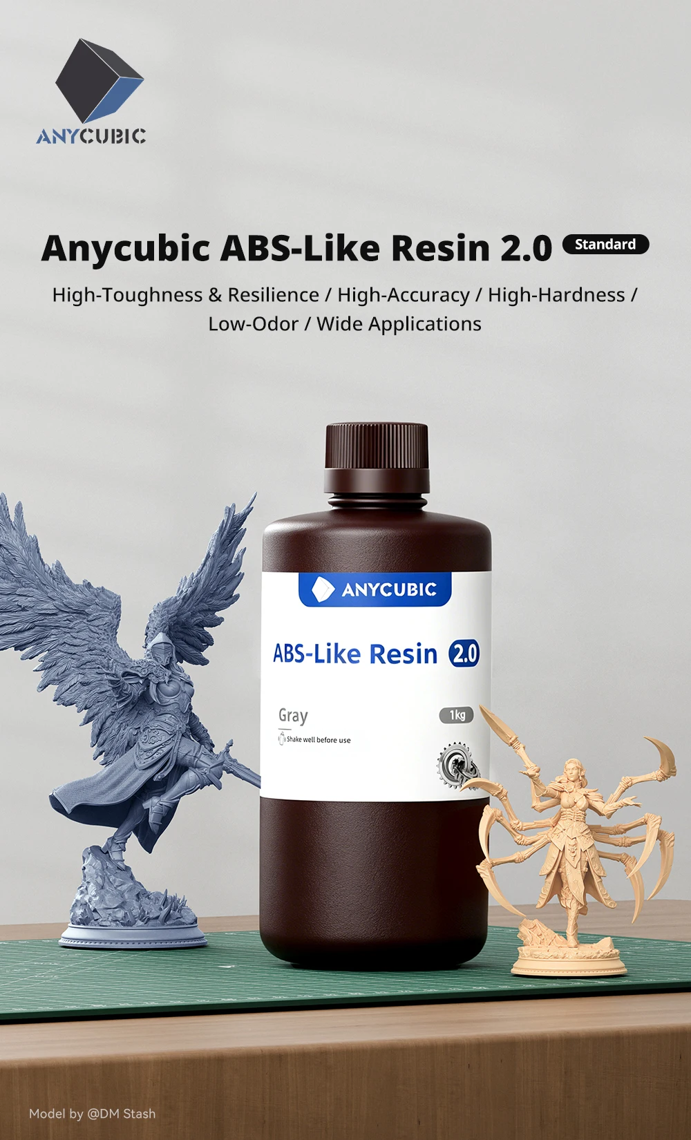 Anycubic 2.0 3D-Drucker-Harz Photopolymer-Harz Höhere Zähigkeit & Elastizität ABS-ähnlich Schnelle Aushärtung Hohe Präzision – Detail 1