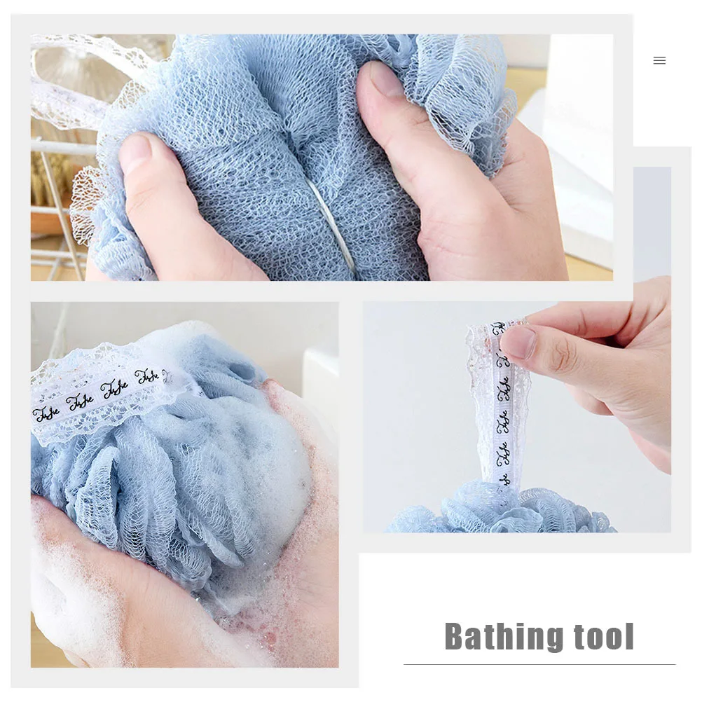 

2Pcs Bathing Balls Strong Pe Material Shower Sponge Portable Lanyard Hanging Quick-Dry Bathroom Supply Household