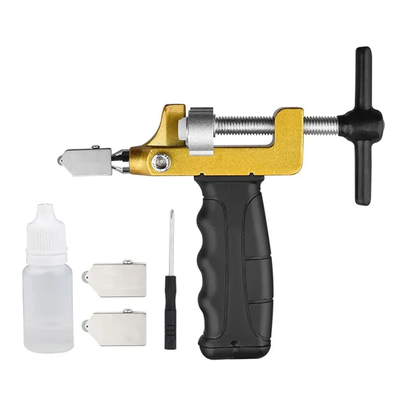

DIY Glass & Mirror Cutting Hand Tool, Dual-Purpose Tile Cutter Breaker With Oiling Hole For Home Use-A98U