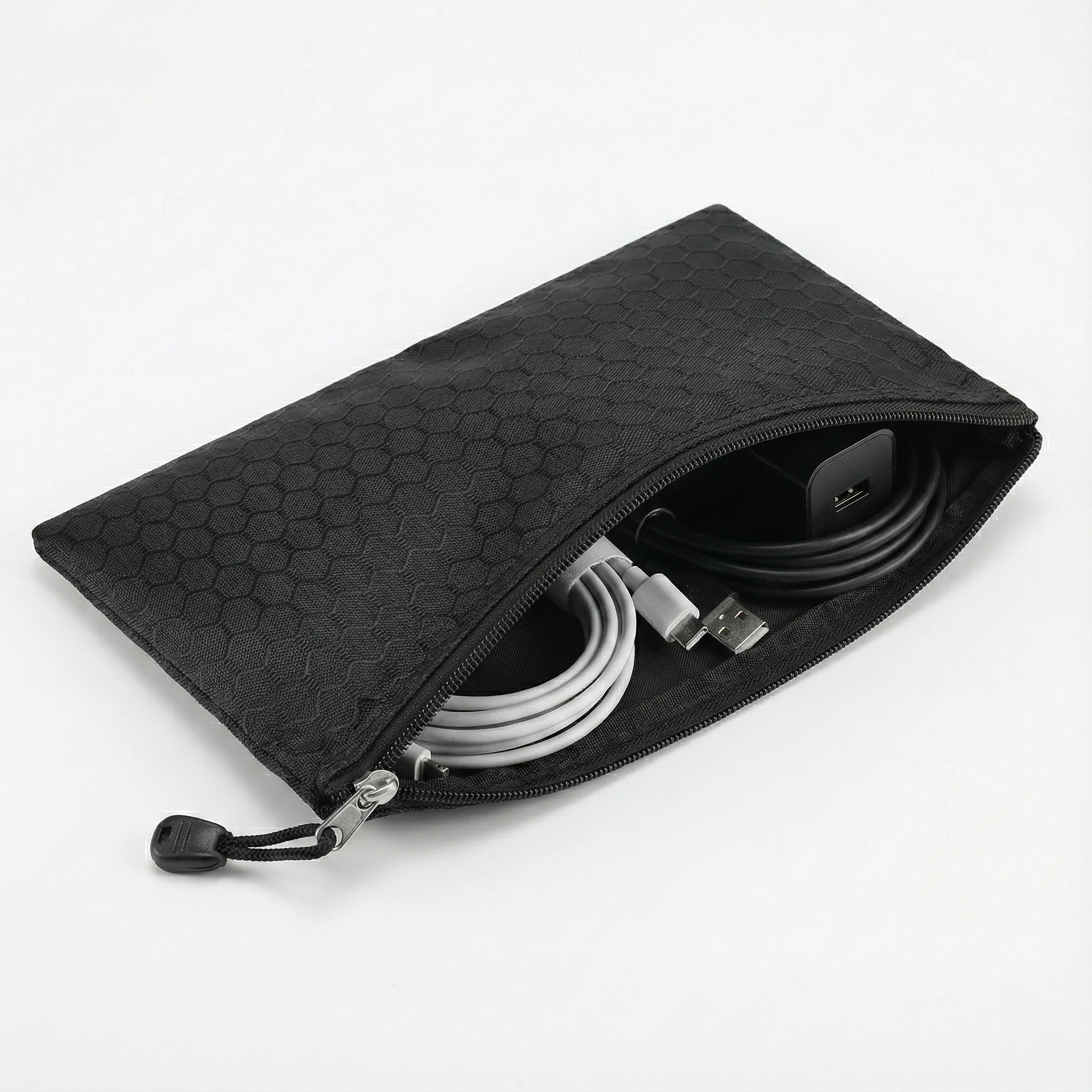 Tech Accessories Organizer Pouch - Multi-purpose Nylon Storage Pouch Zipper Stationery