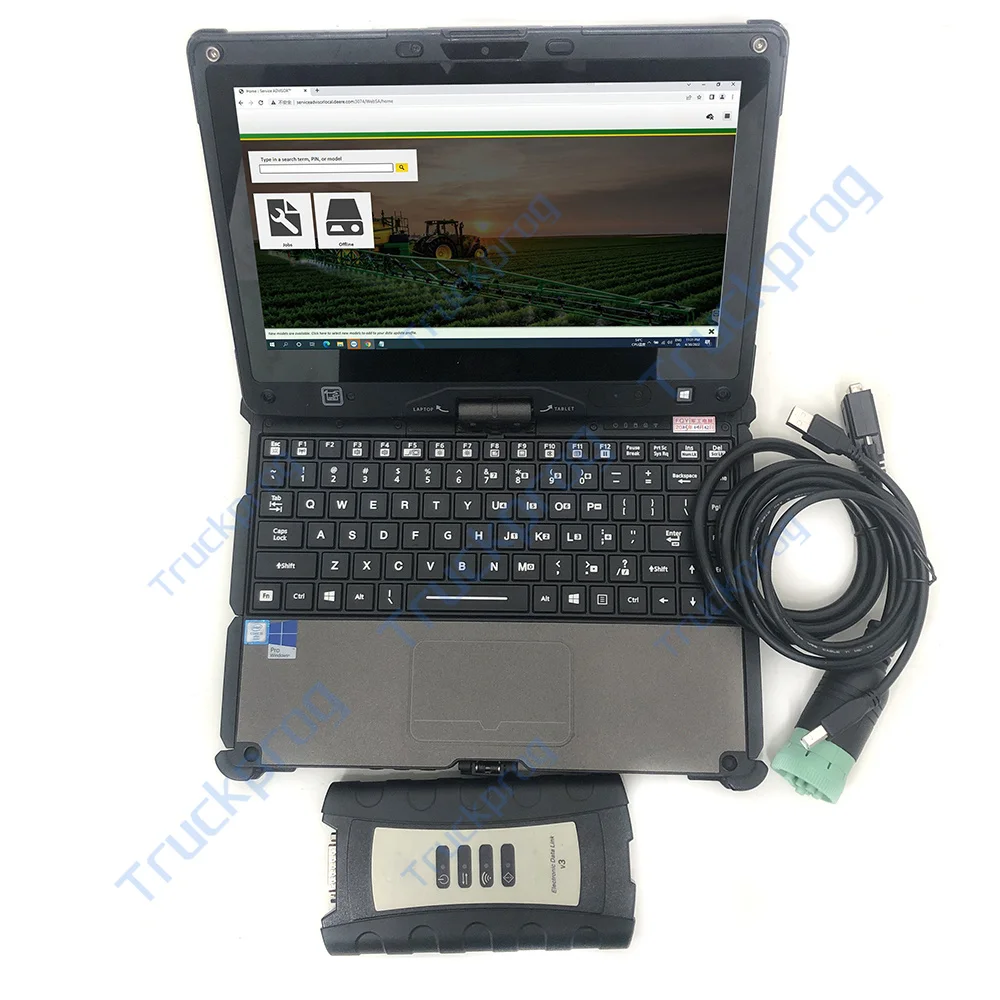 Agriculture Construction Electronic Data Link JD EDL V3 Diagnostic kit Service Advisor EDL V3 scanner tool Getac v100 laptop