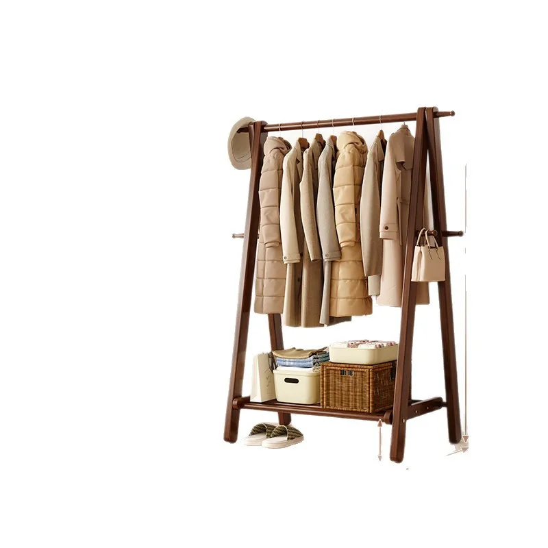 

Solid wood hanger floor-to-ceiling bedroom coat rack household