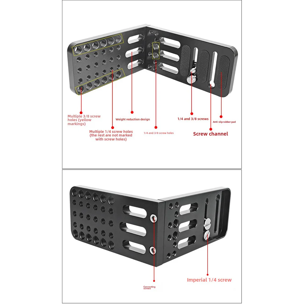 Fotografi untuk kamera DSLR, penstabil pelat mudah dilepas, kepala fotografi bentuk L pelepasan cepat A/B/C