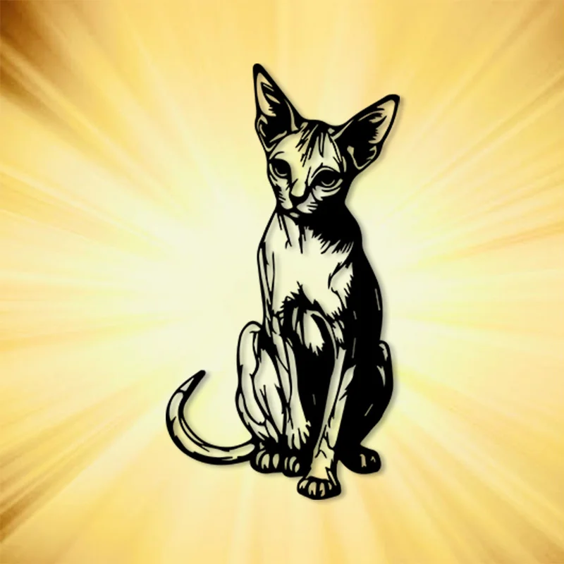 Brand Sphynx Cat Metal Wall Art Sculpture Mural Gallery Wall Decor Iron Embellishment Home Present