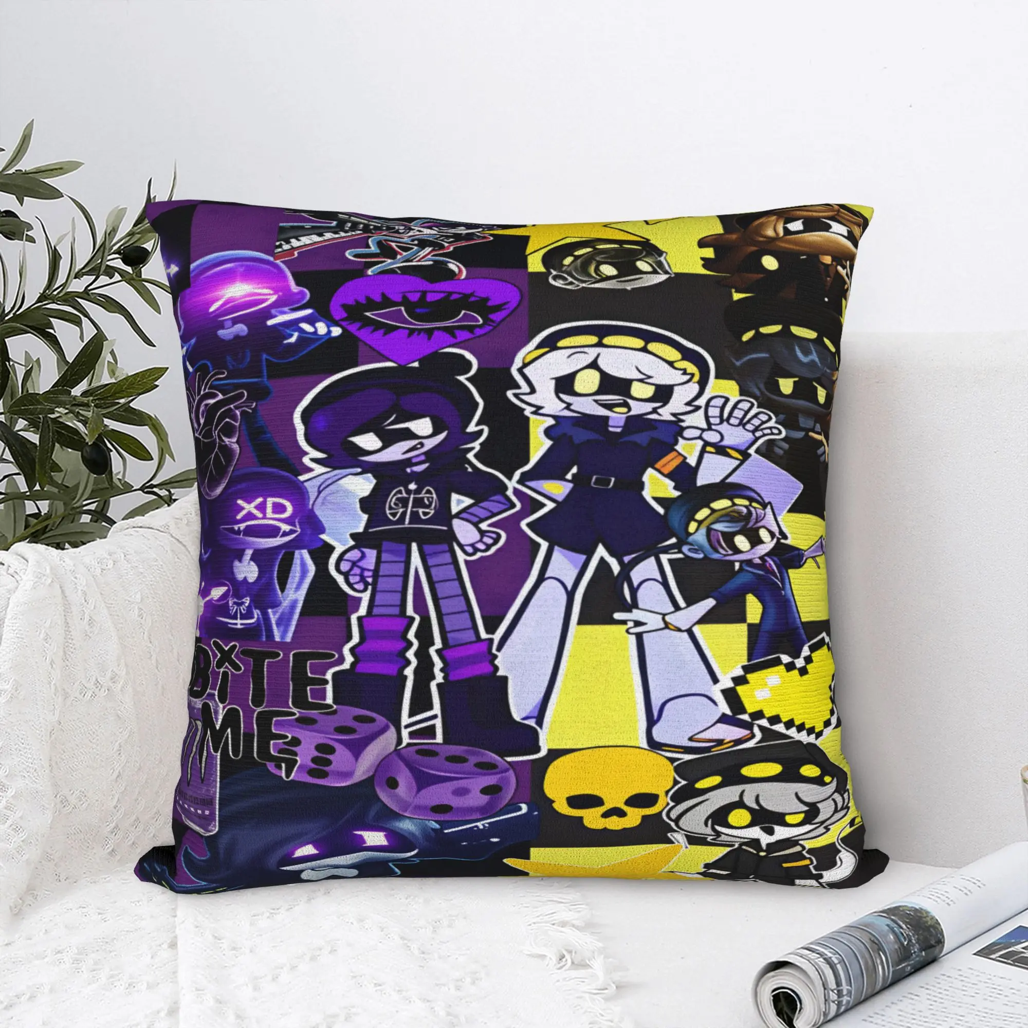 3D Murder-Drones Uzi Cartoon Pillow Cover  Square Cushion Cover Retro Trendy Pillow Case For Sofa Home Decoration