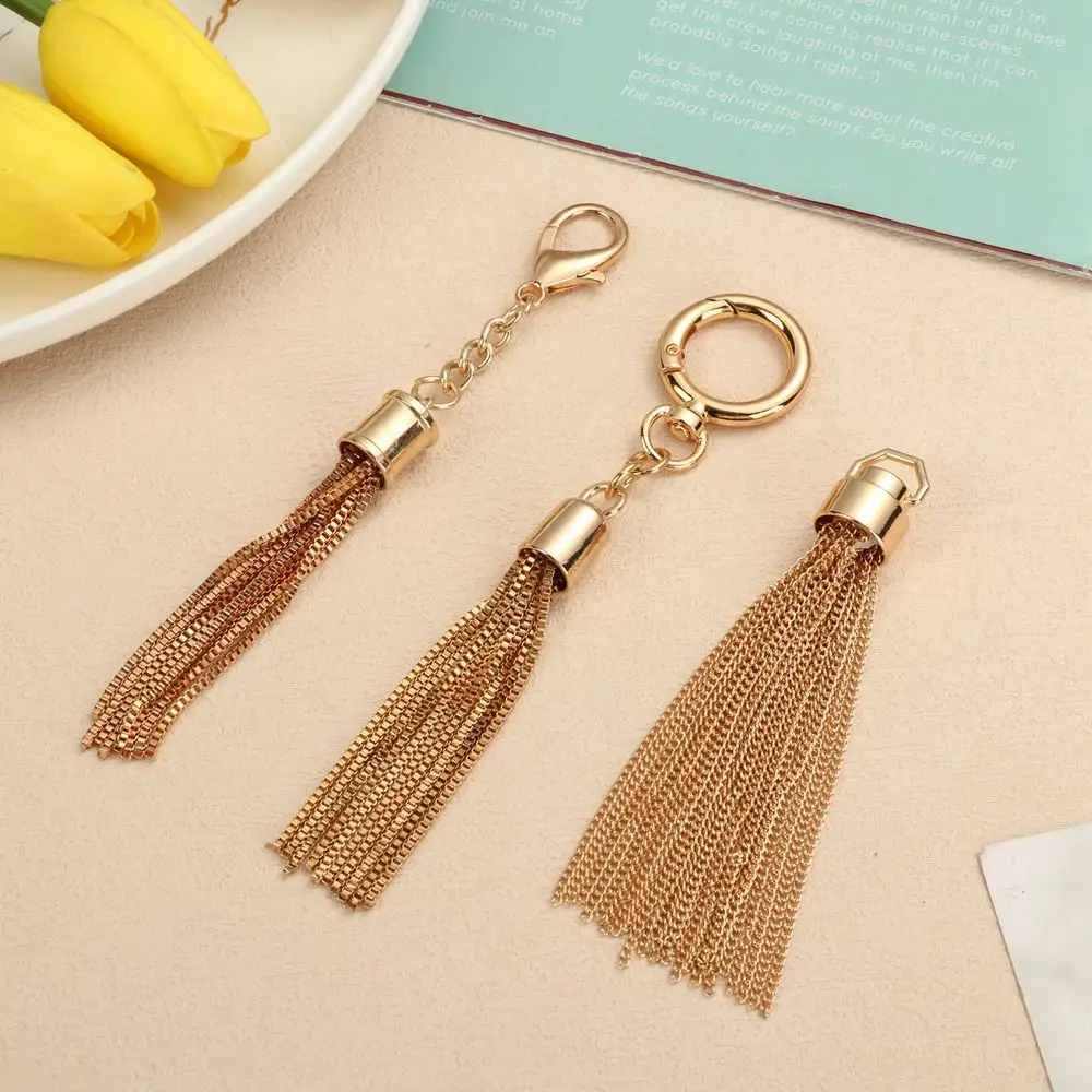 Fashion Tassel Pendant Keychain Shoulder Bag Tassel Metal Buckle Tassels Pendant Handbag Decoration Purse Hardware Accessories