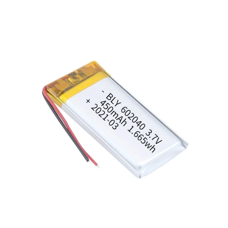 602040 450mAh 3.7V Lithium Battery for Mobile Lighting Beauty Equipment Electronic Scales Medical Devices Rechargeable Battery