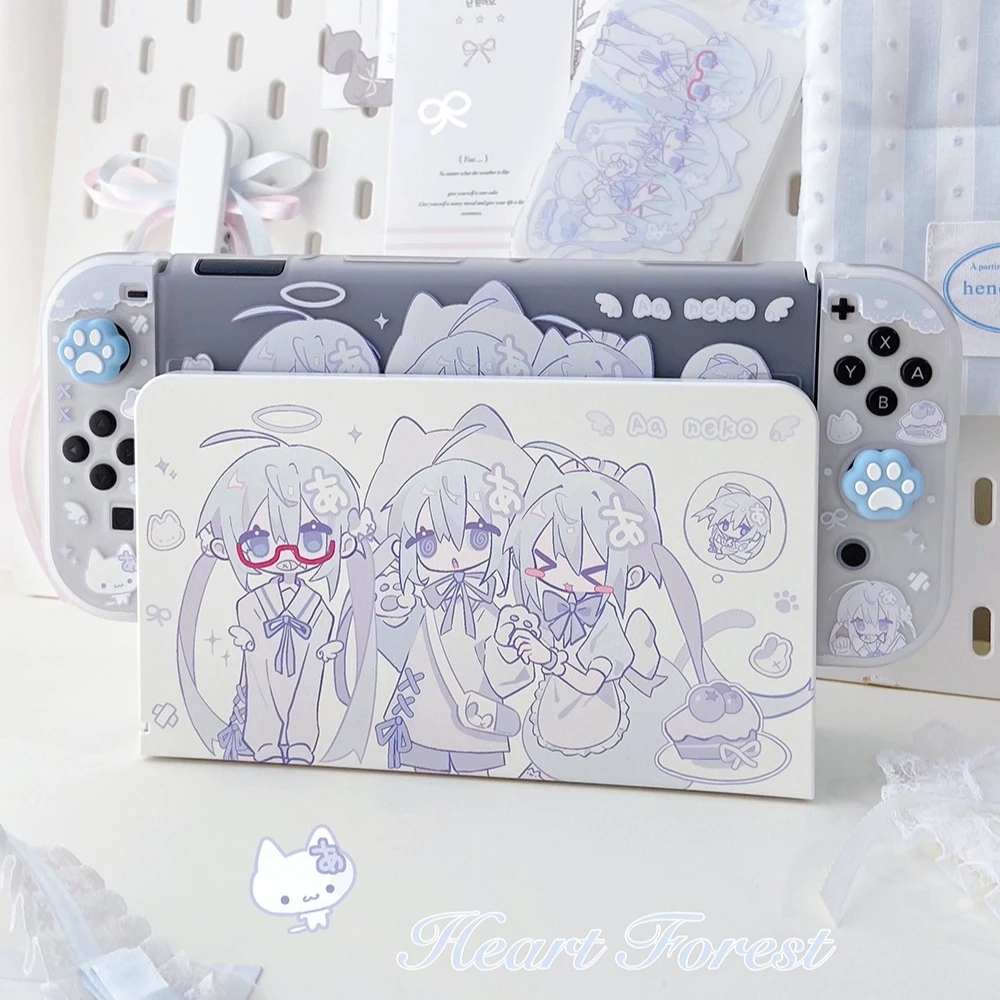 Oryginalne etui ochronne na konsolę Nintendo Switch w stylu Y2K, kawaii, dla dziewczyn, pokrowiec na konsolę i kontrolery Joy-Con do modeli OLDE/Lite.