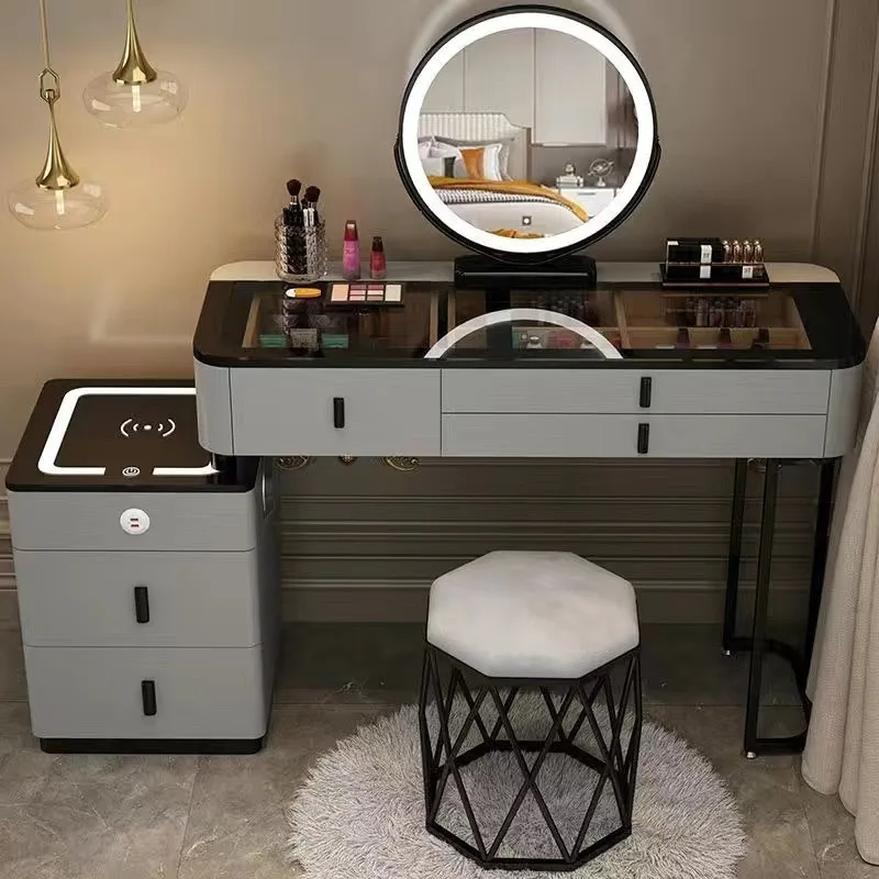 

Nordic bedroom dressing table, modern minimalist multi unction cabinet