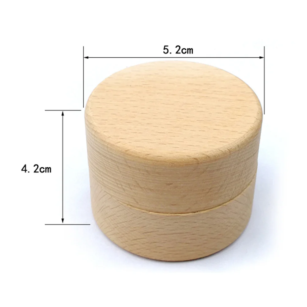 Wooden Vintage Rustic Round Design For Wedding Engagement Rings Holder Mr Mrs Letters Jewelry Storage Display Case Ring