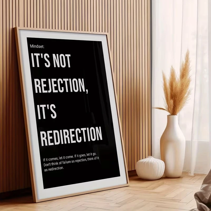Modern It'S Not Rejection.It'S Redirection Quotes Wall Art Print Canvas Painting Poster Picture For Living Room Home Decor