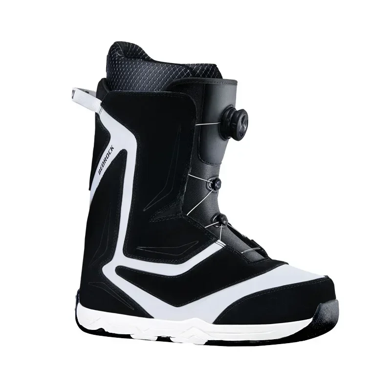 2025 Reverse Fur Snowboarding Shoes Leather Snowboarding Boots Steel Wire Buckle Quick Wear New Snowshoes Outdoor Waterproof Kit