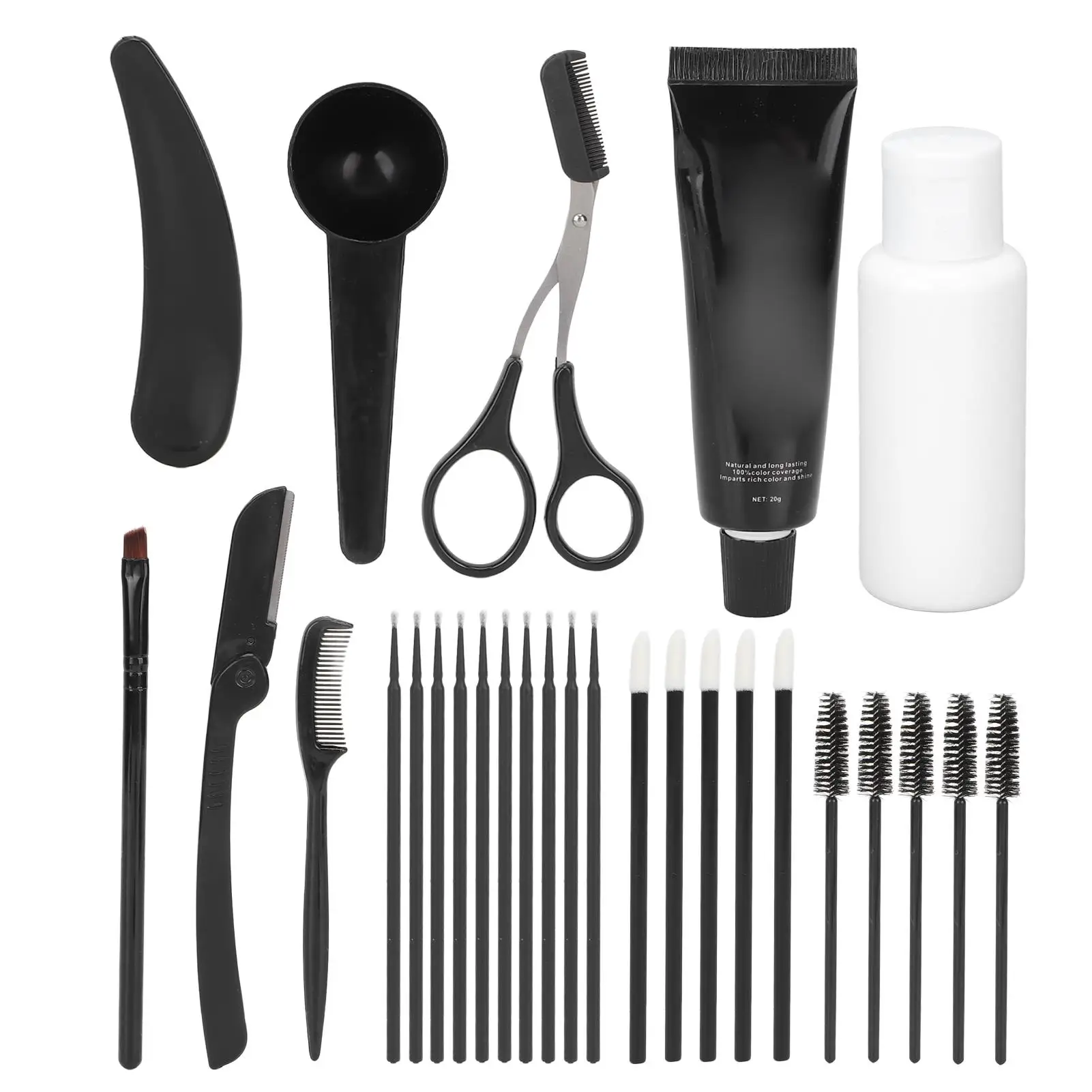 Sobrancelha Tinting Dye Cream Kit, Cor duradoura, Perfeito para sobrancelhas finas em casa