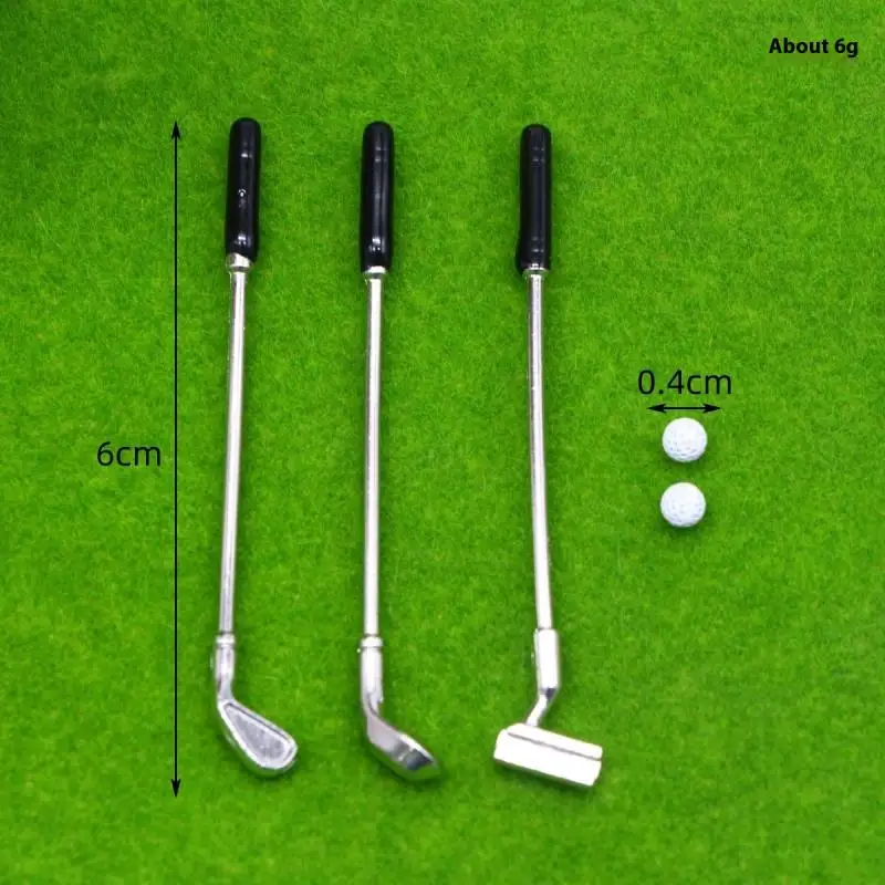 7 stks/set Poppenhuis Mini Golf Club Grasland Model Set Meubels Accessoires Voor Poppenhuis Decor Kids Fantasiespel Speelgoed Gift