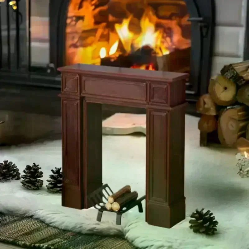 

1 шт. миниатюрный кукольный домик, европейские домашние шкафы для гостиной; Американский винтажный камин для хранения, декор, мебель