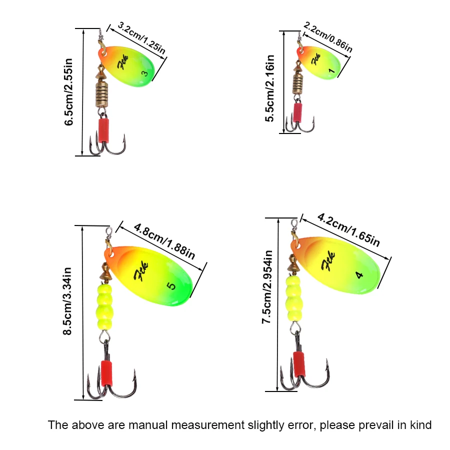 FISH KING Metal Fishing Lure 5g8g11g15g Spinner Bait High Quality Hard Baits Spinners With Treble Hook Fishing Tackle For Pike