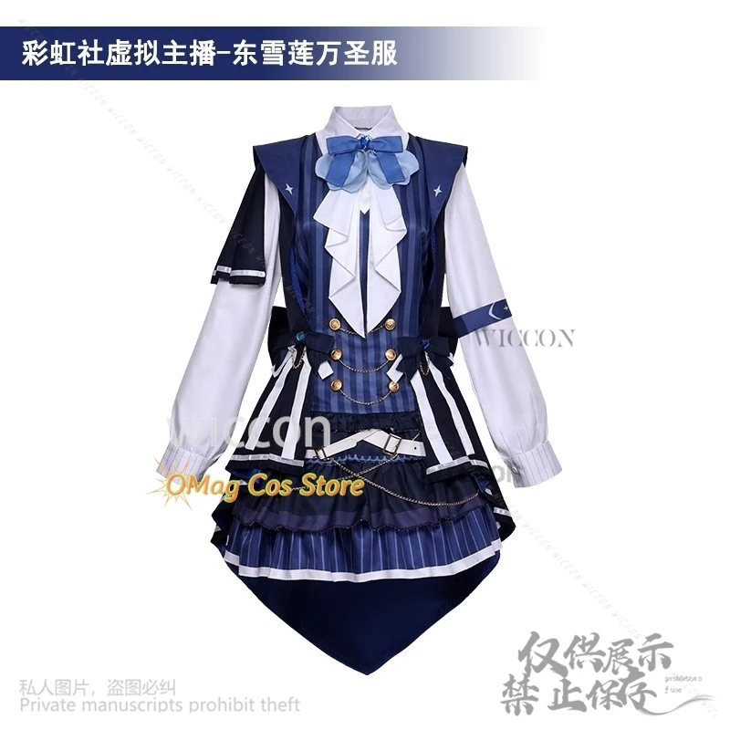 Anime Vtuber Cosplay Costume pour Femmes et Bol, Robe d'Halloween, Perruques Imbibées de Vampire Gothique, Robe Personnalisée, YouTuber Blanche Fleur