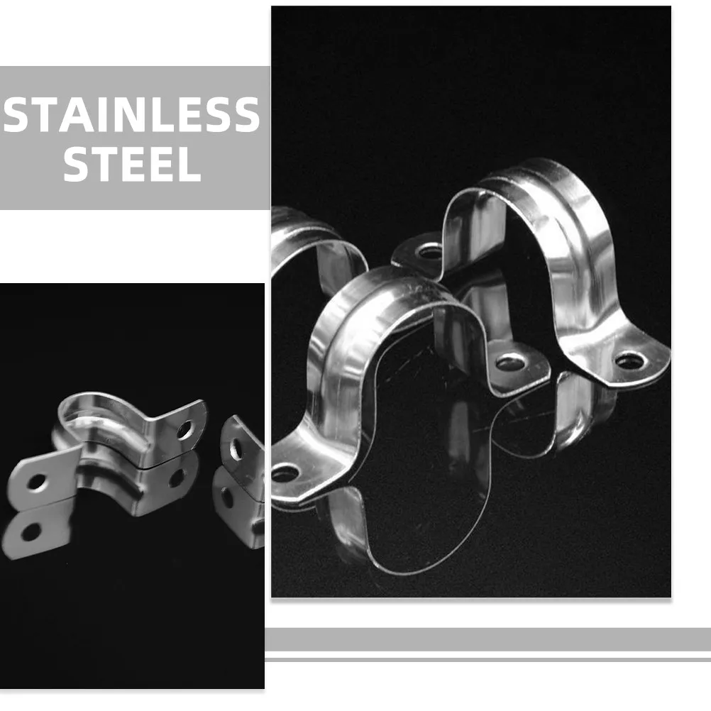 10Pcs U-Shape Conduit Clamp 35Mm Stainless Steel Pipe Holder Bracket for Plumbing Agriculture Construction Water Pipe Support - view 5