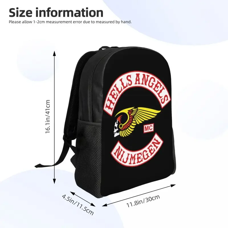 Custom Helmets Angels World logo laptop backpack women men basic bookbag for college school student motorcycle club bags