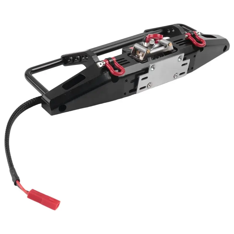 AS96-Metal Front Bumper With Winch Remote Controller System For 1/10 RC Crawler Traxxas TRX4 Axial SCX10 & SCX10 II 90046