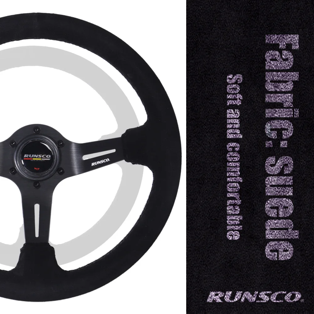 14Inch Racing Steering Wheel Suede Sport Steering Wheel Racing Simulator Pc Game Drift Steering Wheel