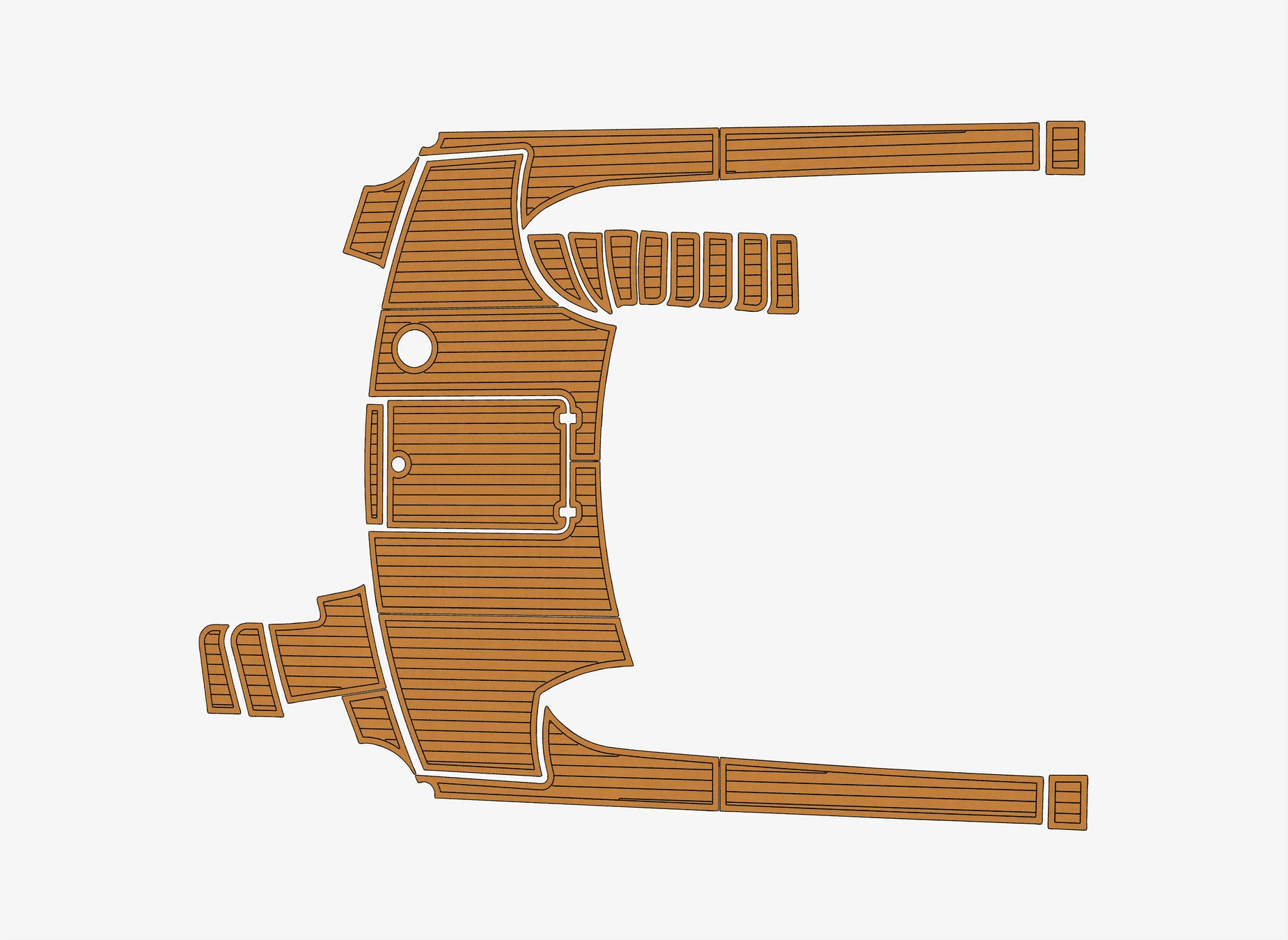 Marine Faux Teak EVA Non-Slip Mat -2004-2006 Marquis 59 Self-Adhesive 1/4