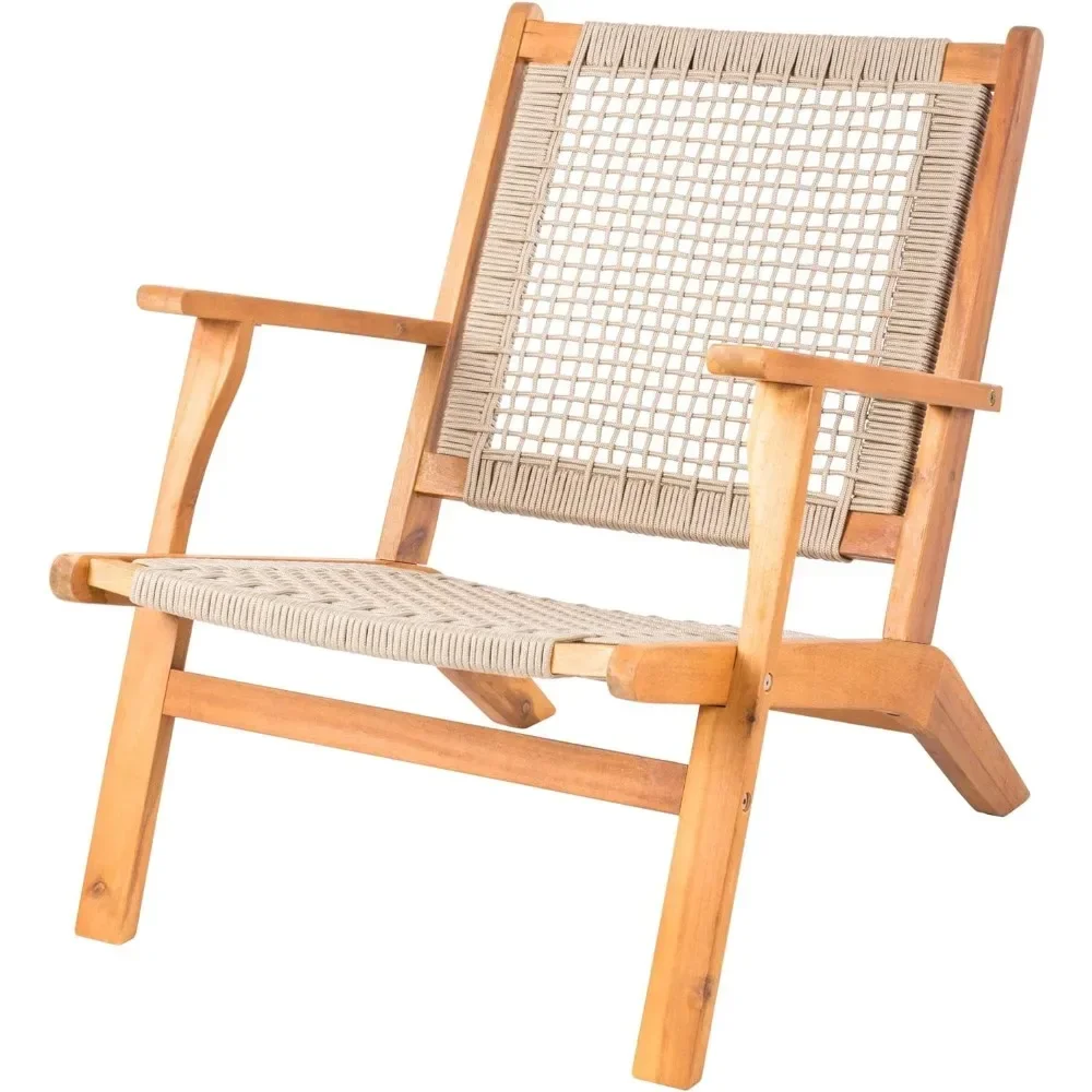 Natural Outdoor Chair,  Hand Woven Seat, Comfortable Reclining Armchair, Garden Chairs