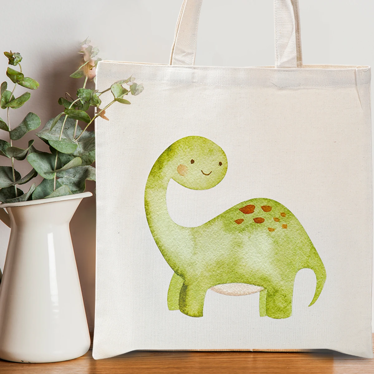 Dinosaur Cartoon Canvas Handbag Gift Bags Jungle Birthday Party Supplies Dinosaur Birthday Decoration Gift Kids Baby Shower Boy