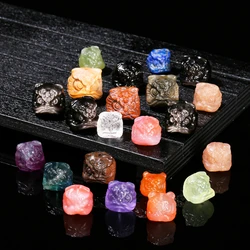 1 Pc Natural Stone Fluorite Obsidian Rock Quartz Carved Lion Head Beads With Hole For Jewelry Making Diy Necklace Bracelet