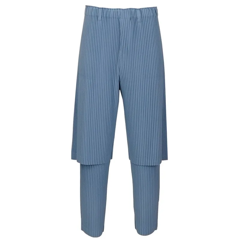 Miyake Pleated Japanese Casual Pants Men's Spring Summer Work Loose Teenage Sweatpants Simple Fashion Harem Pants