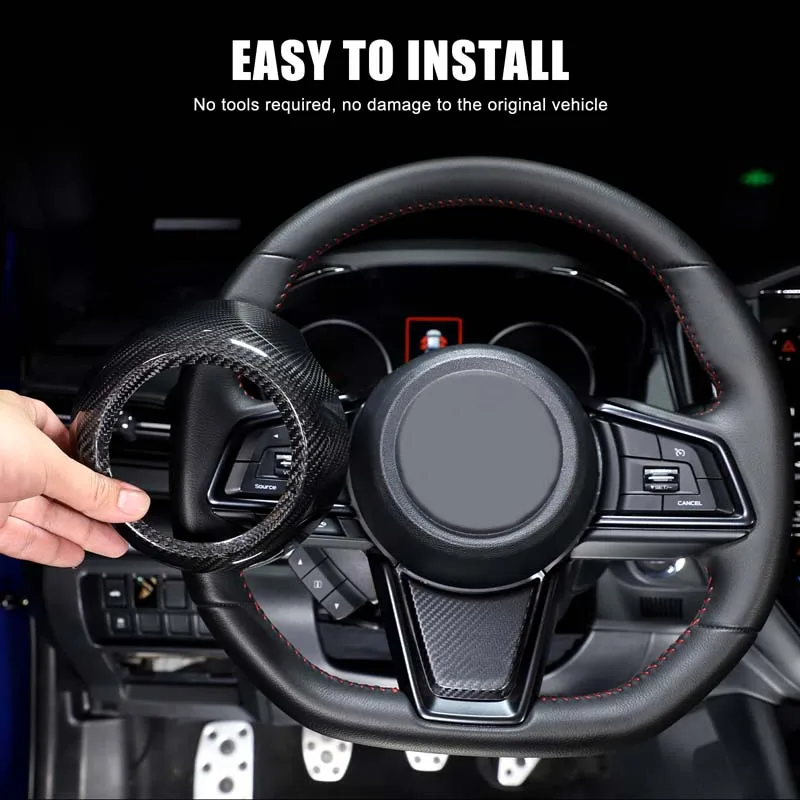 

For Subaru WRX 2022 2023 2024 Steering Wheel Horn Cover Real Carbon Fiber 1-piece Set Car Interior Decoration Accessories