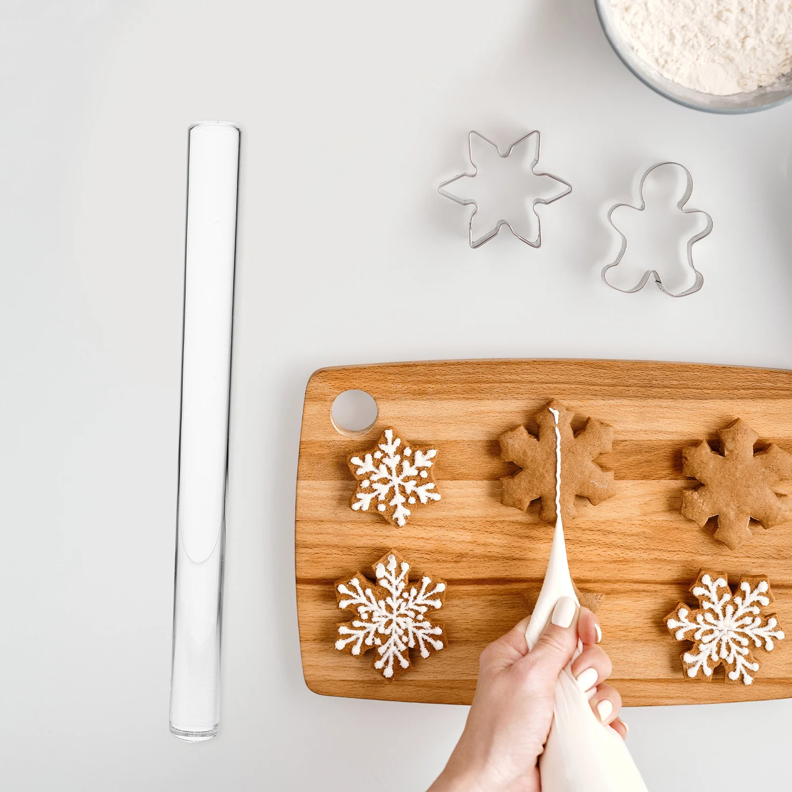 

Transparent Rolling Pin Acrylic Non-Stick Dough Roller For Baking Pizza Pasta Fondant Tortillas Tool