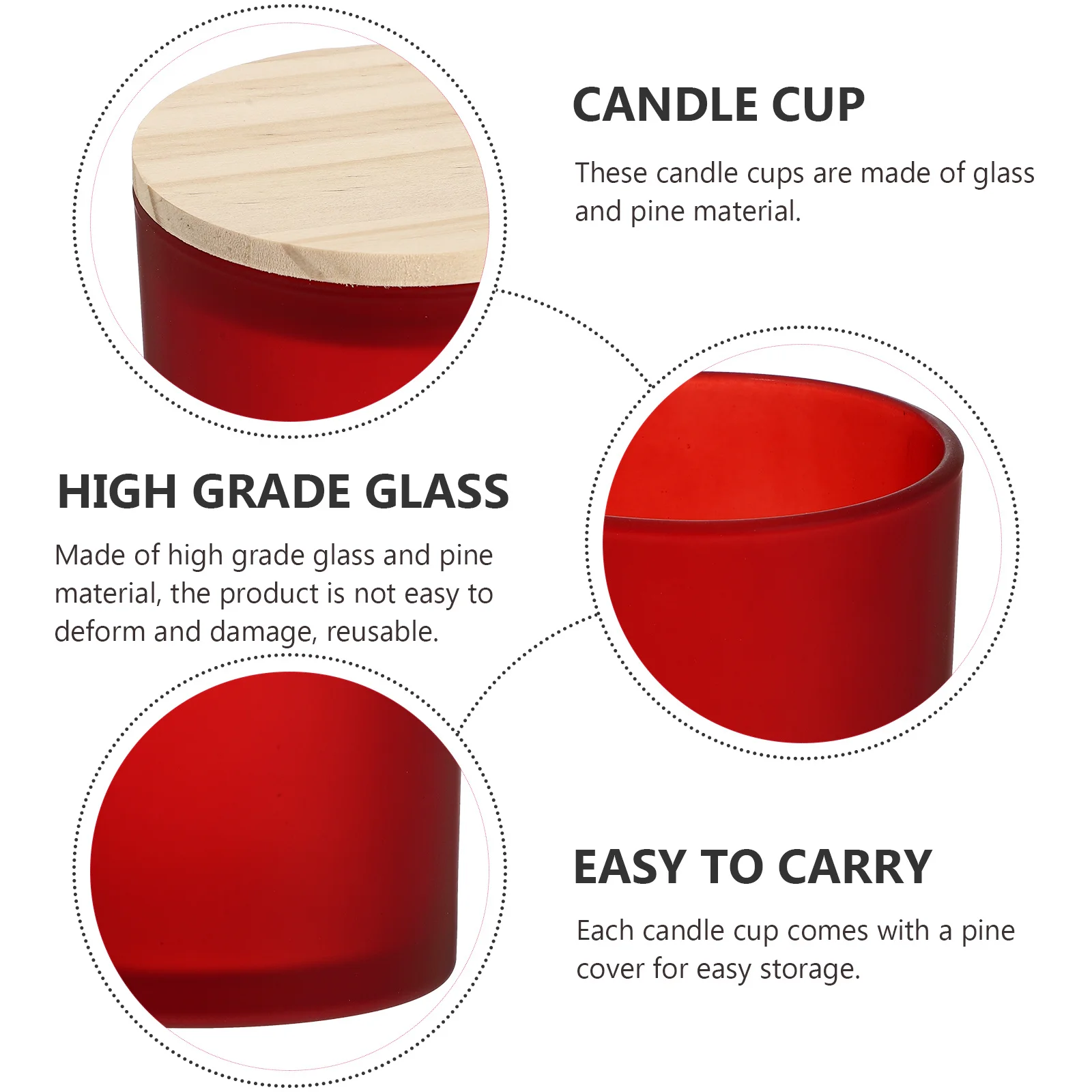 

2pcs Glass Containers Empty Cup For Diy Candles Aromatherapy Holder Household Decorative Cup Wedding Decoration Reusable Pine