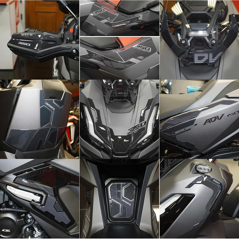 3D Epoxy Sticker For HONDA ADV 350 ADV350 2022 2023 Motorcycle Tank Pad Windshield Decal Handguard Decorate Sticker Protection