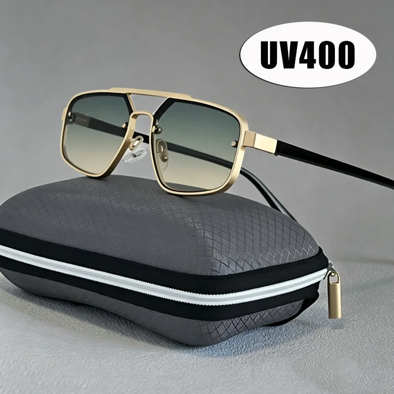 

Women Trendy Luxury Steampunk Sunglasses Fashion Metal Double-Bridge High-End Large-Frame Shades Eyewear Classic Driving Shades