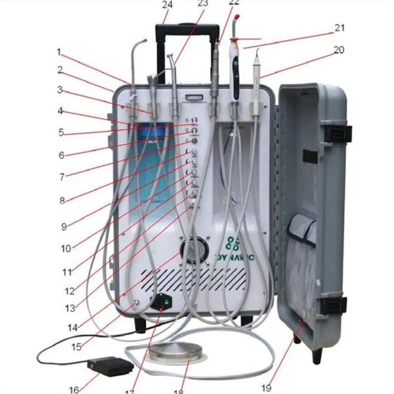 

HOT SALES Portable De ntal Unit with Light Curing and Scaler