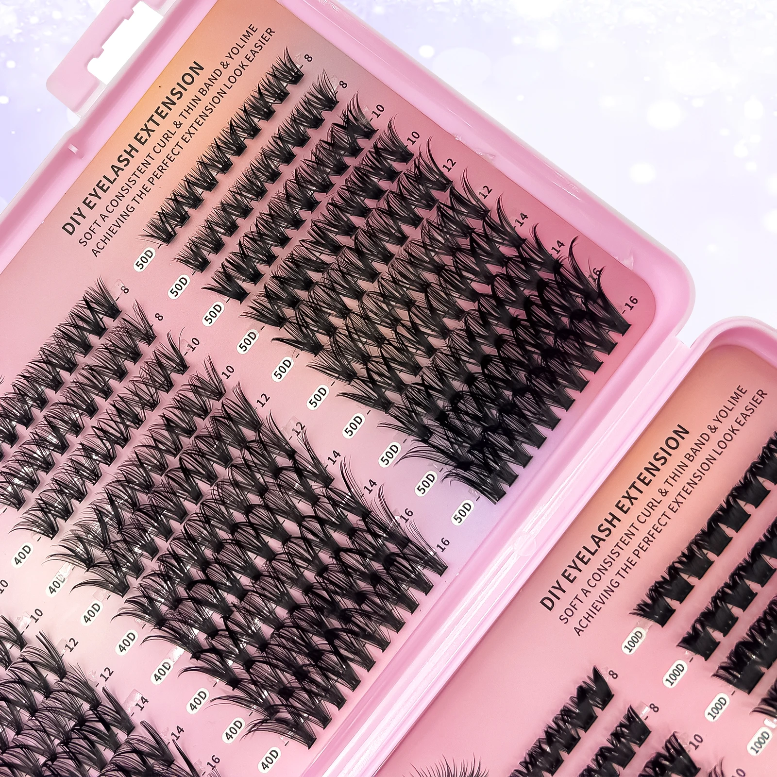 DIY Wimpernverlängerungs-Set 30D-100D Wimpernbüschel Weiches Dünnes Band Natürliche Einzelwimpern – Detail 5